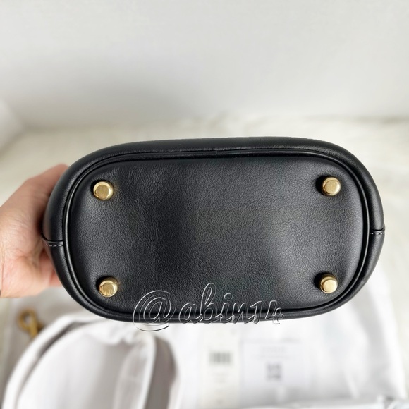 Coach Black Leather Tali Bucket Bag with Webbing Strap - Picture 4 of 11